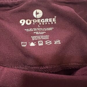 90 Degree By Reflex Burgundy Activewear Size L Leggings